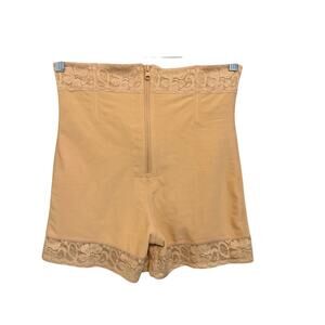 Womens High Waist Shapewear Shorts XL Tan Lace Booty Lifter Tummy Control